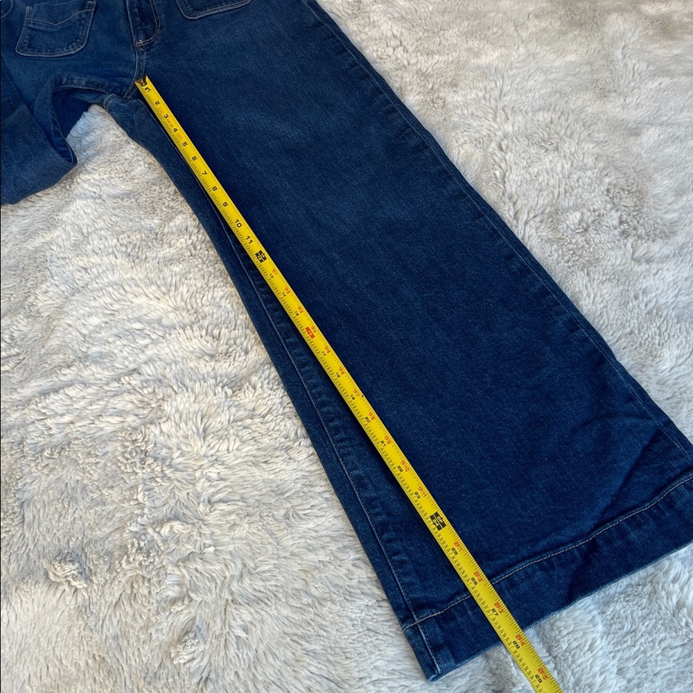 PAIGE Anessa Dark Blue Wide Leg Flare Jeans - Picture 10 of 12
